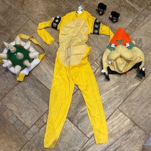 Super Mario Bowser Yellow Kids Dinosaur Costume